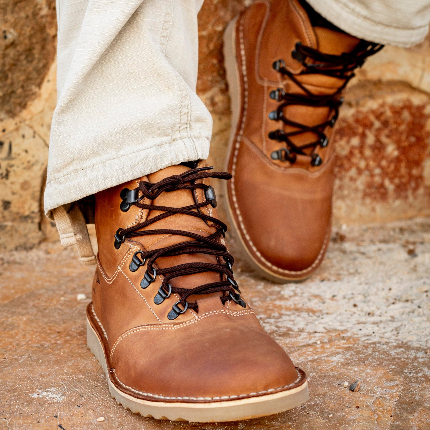 Parkas genuine leather boot in tan