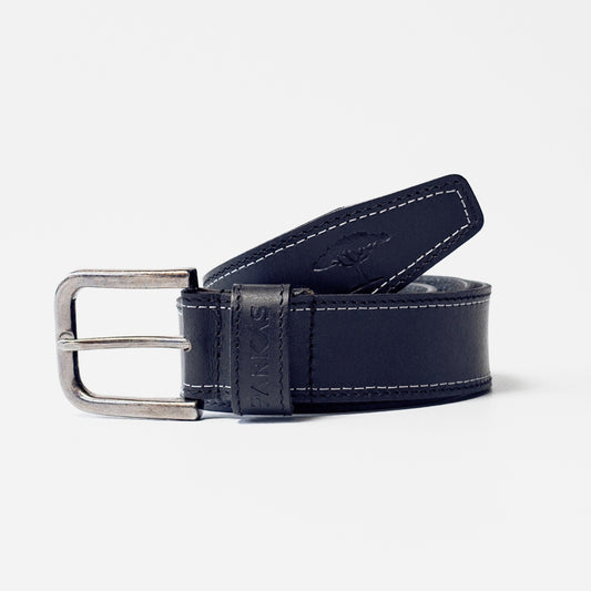 40mm Leather Belt - Black