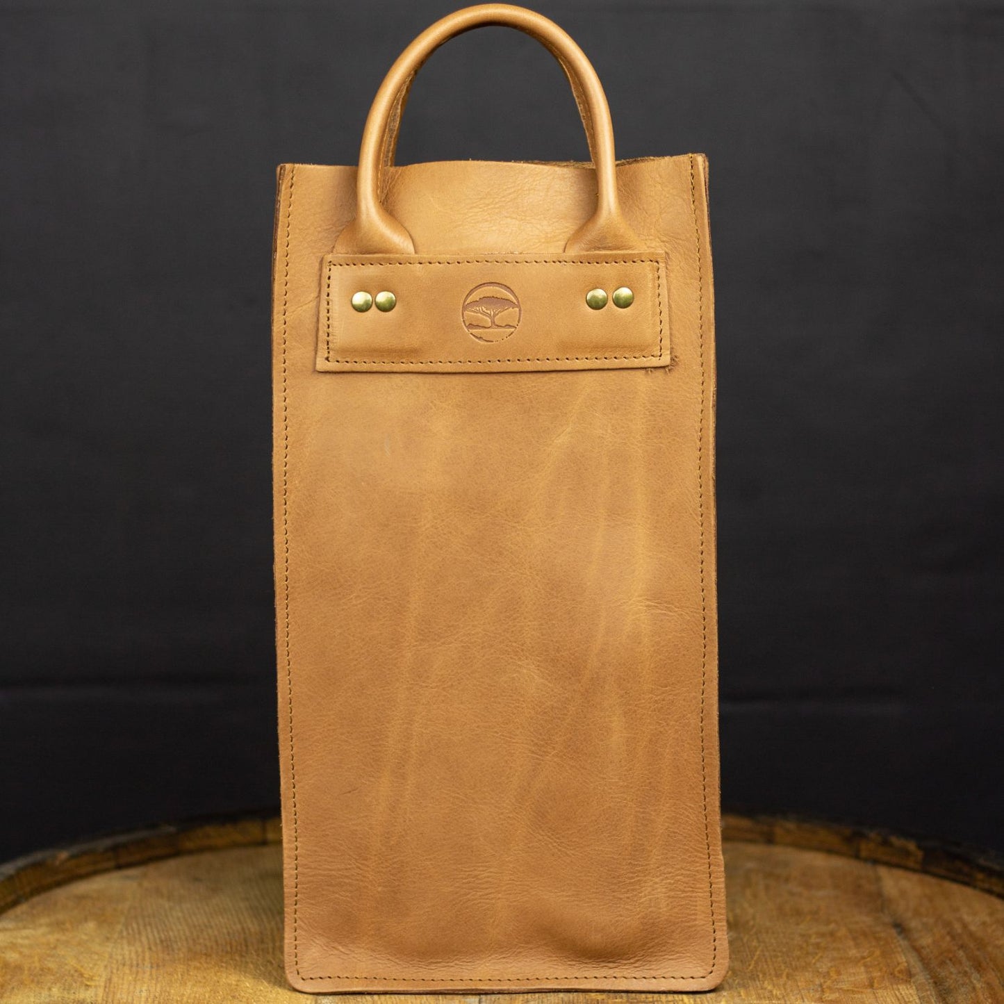 Leather 2-bottle Wine Bag - Toffee