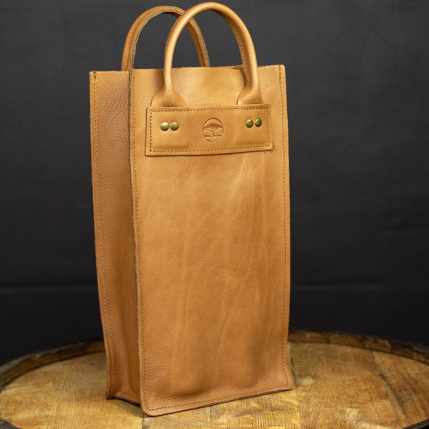 Leather 2-bottle Wine Bag - Toffee