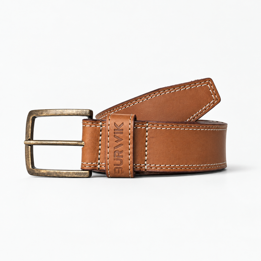 40mm Leather Belt - Tan