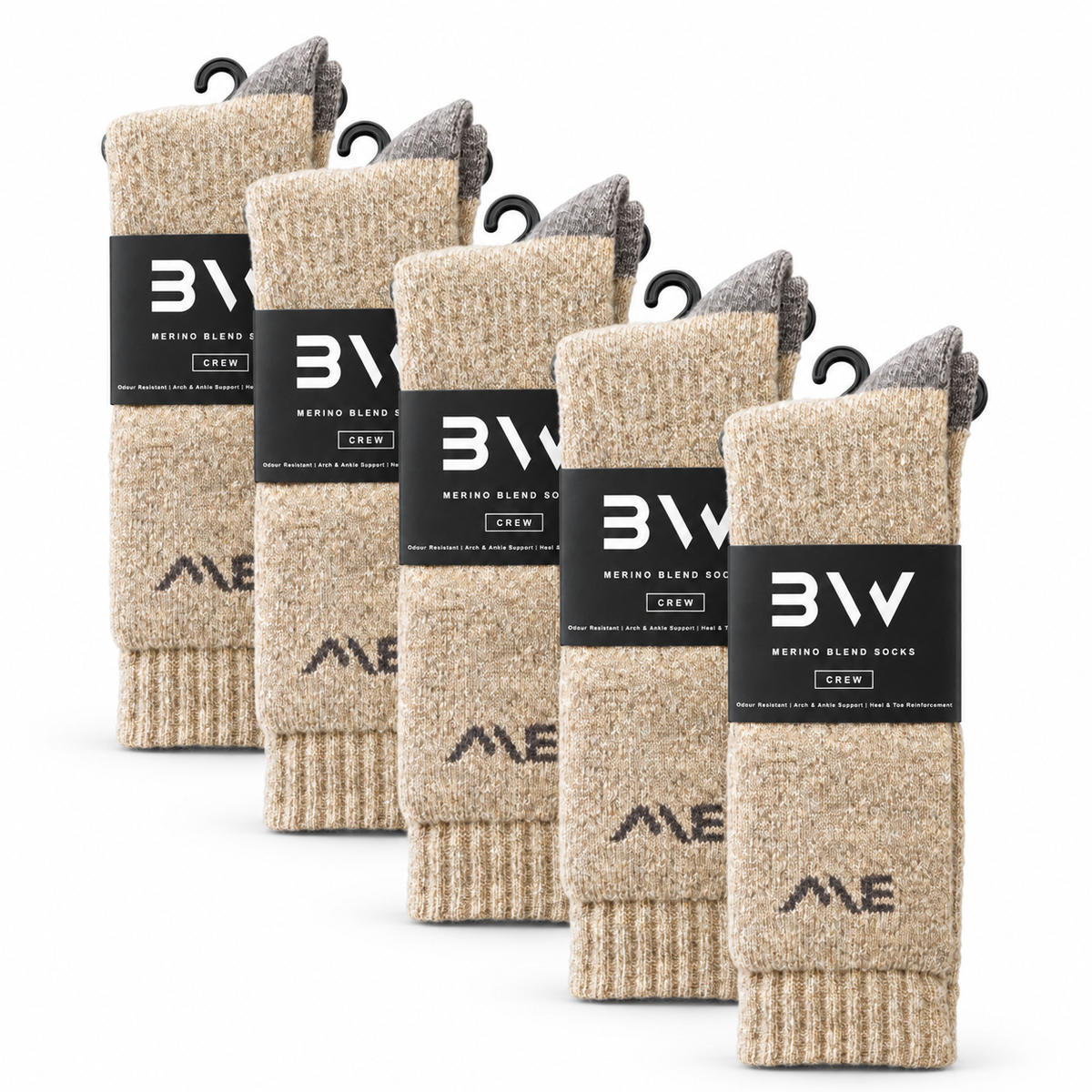 Merino Blend Crew Socks | 5-Pack