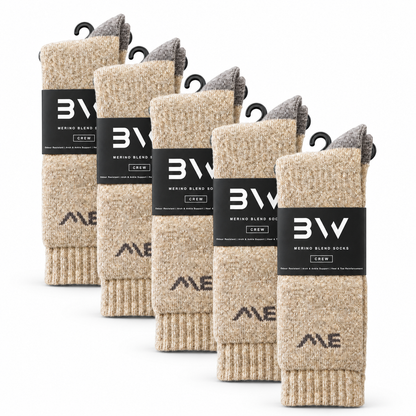 Merino Blend Crew Socks | 5-Pack