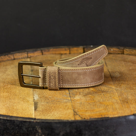 40mm Leather Belt - Stone