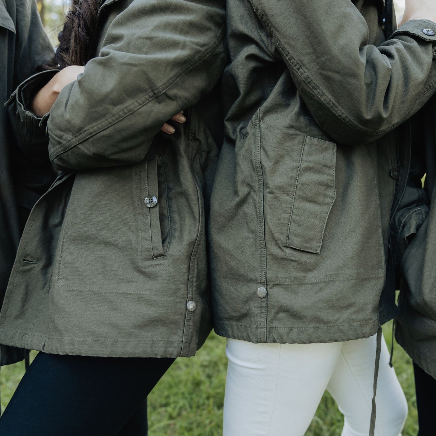 Original German military parka close up pockets