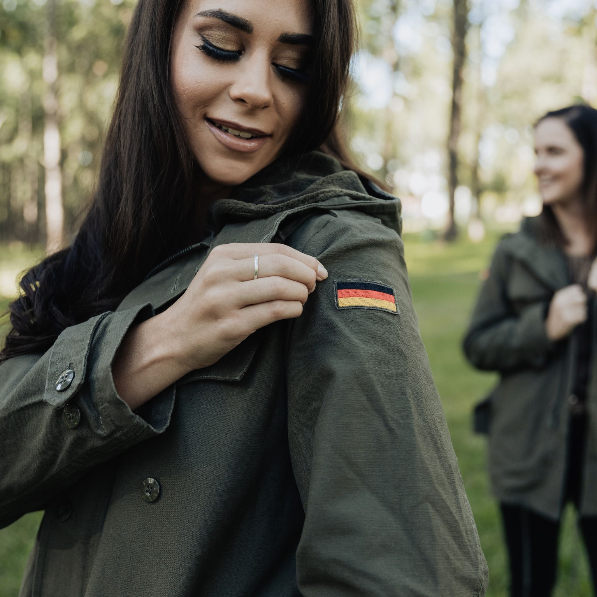 Women's clearance military parka